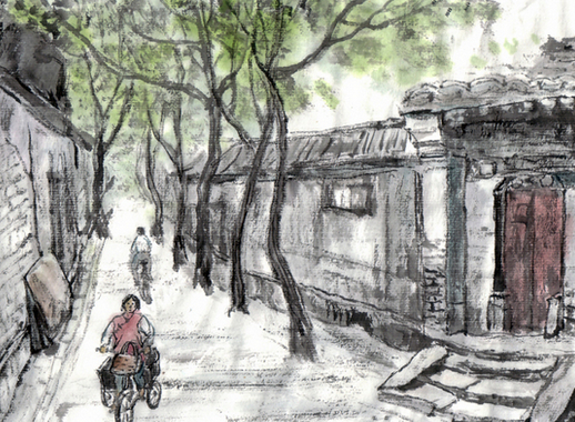 四合院手繪圖(2) 四合院設計,展現出幽然雅靜。