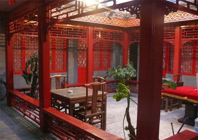 四合院庭院休息區(qū) 現(xiàn)代中式四合院小庭院設計